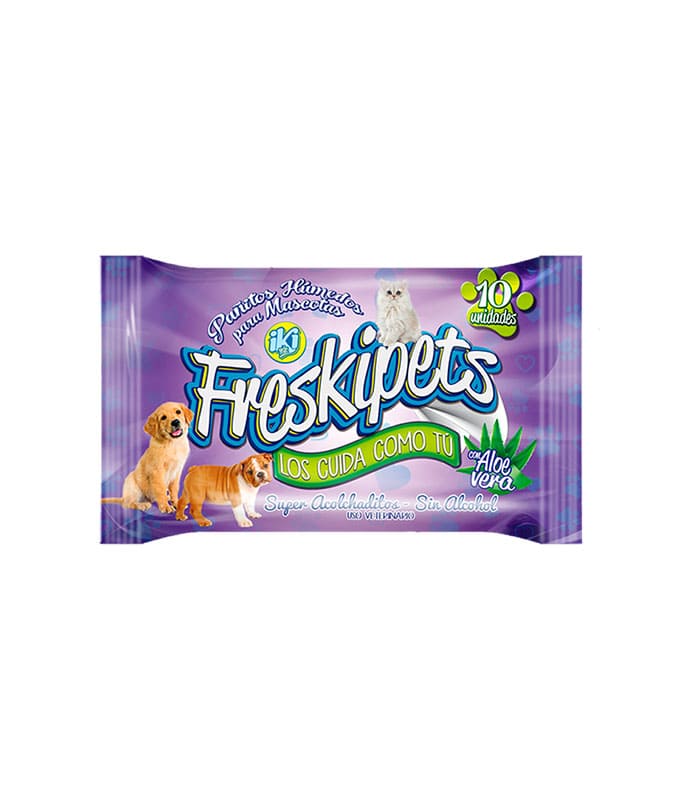 PAÑITOS HUMEDOS FRESKIPETS X 10